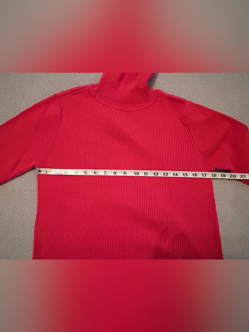 Norm Thompson Classic Ribbed Red/Orange Turtleneck Sweater